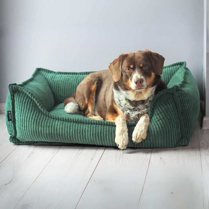 4L Textil М'яке собаче ліжко з корду Hugo Premium-LINE, ортопедичне для маленьких собак, з піною Memory Foam, 100x80 см