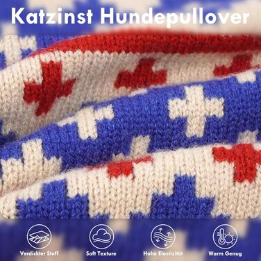 Теплий в'язаний зимовий пуловер для собак великих порід Katzinst | Зимовий пуловер для собак, Лабрадор, Доберман (Абрикосовий, 3XL)