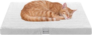 Navaris Тепла ковдра для котів та собак - 60x45x4 см, флатухата, з блискавкою та знімним чохлом - Біла