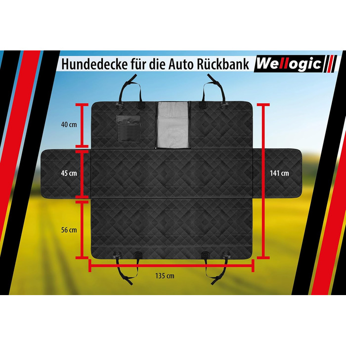 Накидка для собак у машину, захист заднього сидіння, килимок для собак, водовідштовхувальна, стійка до подряпин, універсальна