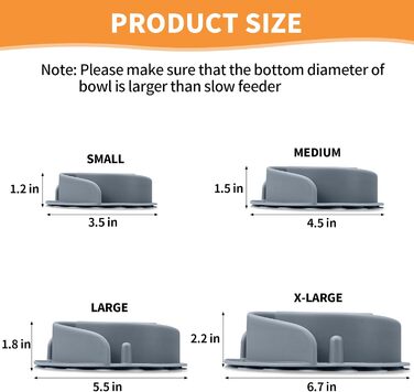 Миска для собак з м'якого силікону для повільного годування, сіра, L, для малих, середніх та великих собак
