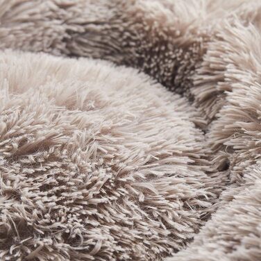 Ортопедичне ліжко для собак XL: кругла, миюча модель для великих і середніх порід. М'яке, кушетка для собак з ефектом пам'яті, антистрес, колір - світло-коричневий, діаметр - 70 см