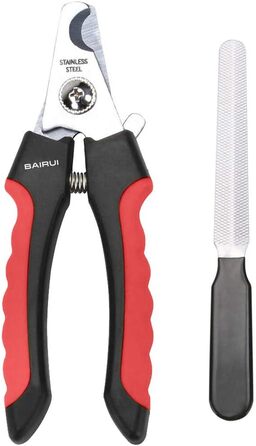 Професійний кусачки для нігтів собак та котів BAIRUI з пилочкою (червоний)