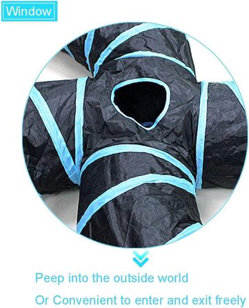 Туннель для котів Bemodst 4-Way, інтерактивна іграшка-лабіринт для кошенят, кроликів, щенят, хорячків, морських свинок