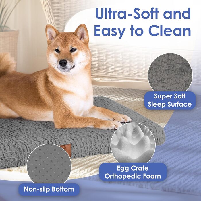 Ортопедичний килимок для собак American Kennel Club з Memory Foam, 91.4 x 58.4 см (Сірий)