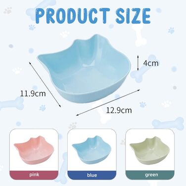 Набір мисок для котів (6 шт.), неслизькі миски для їжі та води, довговічні та легко миються