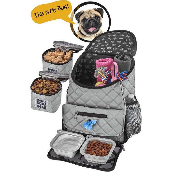 Чорна сумка для собак Overland Dog Gear - переноска для собак, дорожня сумка-переноска, weekender