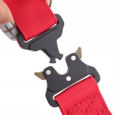 Міцний нашийник з ручкою та кишеняю для ID, червоний HUGGY DOGGY Alpha S