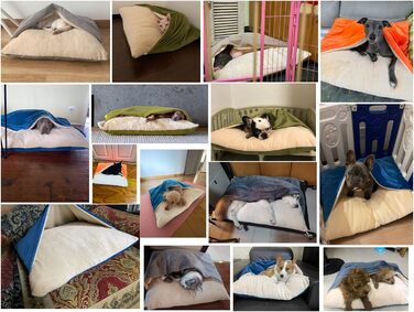 Ортопедичне ліжко-будка для собак з підстилкою, 75x60x23 см, Хакі