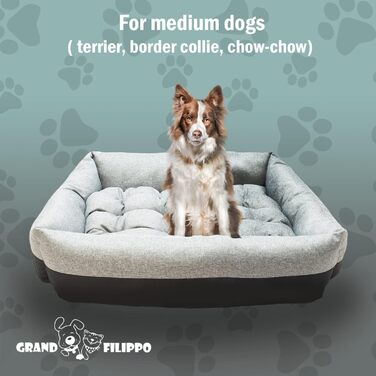 Лежанка для собак вологостійка 75x65x20 см сірого кольору - лежанка-кошик для маленьких та великих собак з неслизьким дном