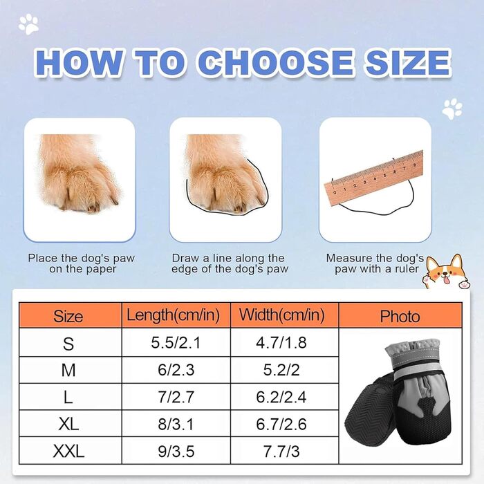Водонепроникні собачі черевики з відбиваючими ременями, 4 шт., сірі, XL - захист лап для собак