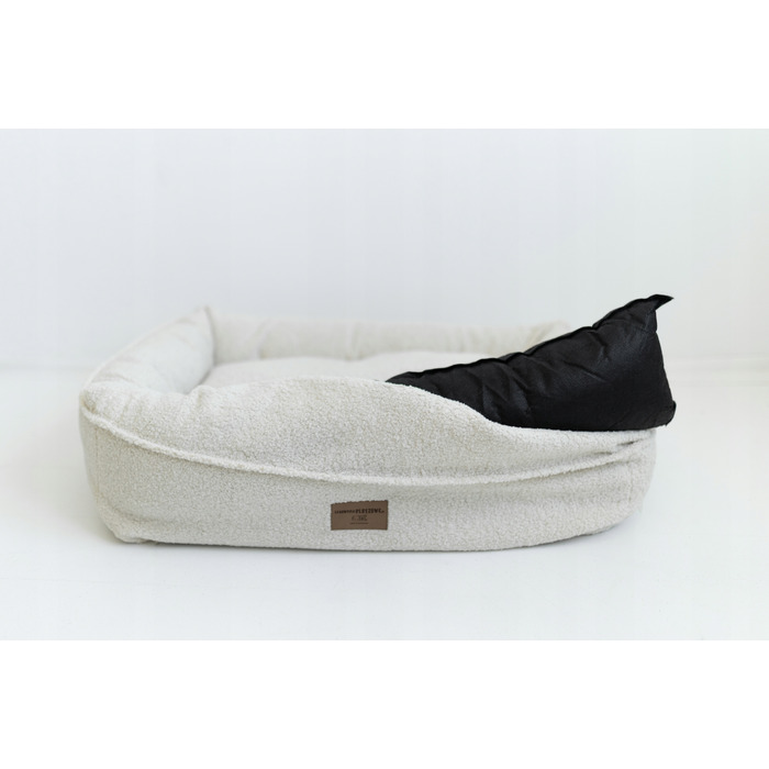 Преміум лежак Boucle Ecru — 60x50 см — для собак та котів (йорк, мальтезе)