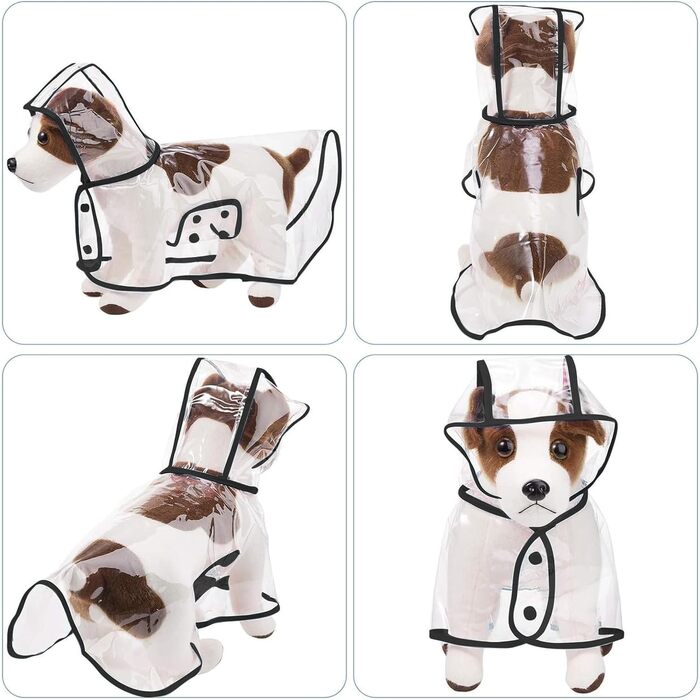 Дощовик для собак PETCUTE, чорний, PVC, з капюшоном, для середніх та великих собак (S)