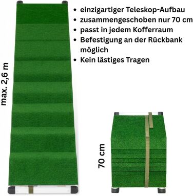 Рампа для собак Extra Lange – 2,6 м, телескопічна, з алюмінію – для великих собак, сумісна з SUV, автодомом та легковими автомобілями – Made in Germany