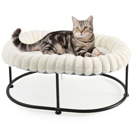 Ліжко-гамак для котів GUUSII HOME, високе, для великих котів, біле, 58.5x43x21 см