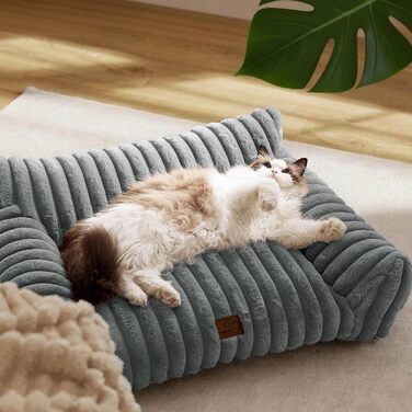 BEDSURE Ортопедичне ліжко для котів та собак великого розміру, 76x51x25 см, сіре, велике, миється, для маленьких собак та котів