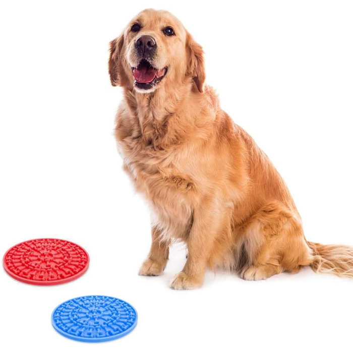 Килимок для миття собак і котів EXFEA: не слизький, з сильною фіксацією, 2 шт. (синій, червоний)