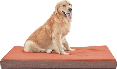 Ортопедичне ліжко для собак з гелевим шаром та піною з пам'яті, вологостійке, для великих та маленьких собак, знімний чохол, XL, помаранчеве