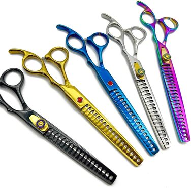 Професійна ножиця для грумінгу собак, 21 см - ножиці для витончення шерсті та стрижки, чорного кольору