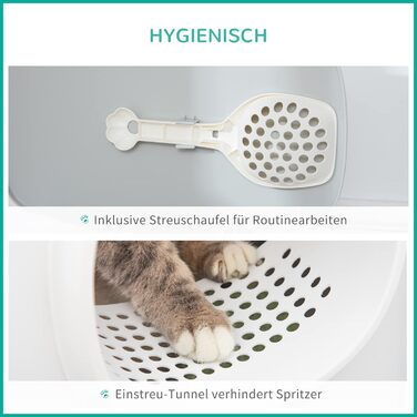 Туалет для котів PawHut з кришкою, пластиковий, білий, до 5 кг, 55x40x39 см