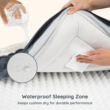 Ортопедичне ліжко для собак BELLA & PAL, 71x59 см - зручне собаче ліжко з ефектом пам'яті, водовідштовхувальний вкладиш, знімний фланелевий чохол, неслизьке дно, сіре