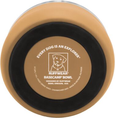 Нічна миска для собак Ruffwear Basecamp Napf з нержавіючої сталі, легка та портативна для ласощів, корму та води, неслизька, придатна для миття в посудомийній машині та витокостійка