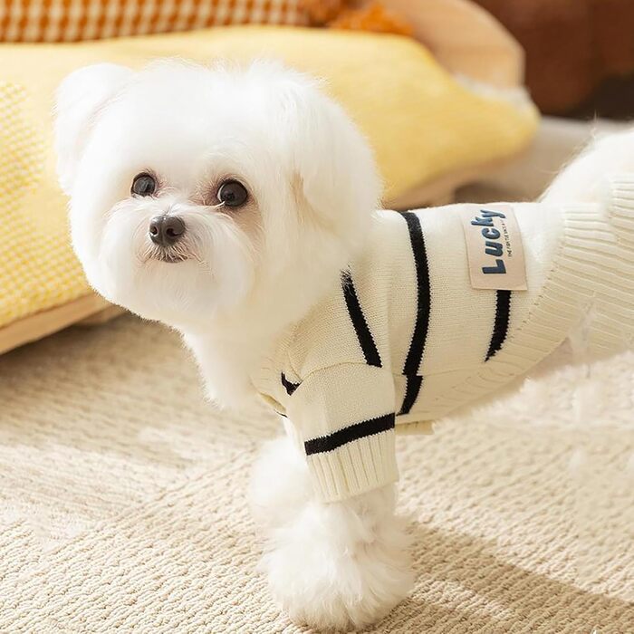 Пуловер для собак, теплий зимовий пуловер для маленьких та середніх собак, чорний, розмір L