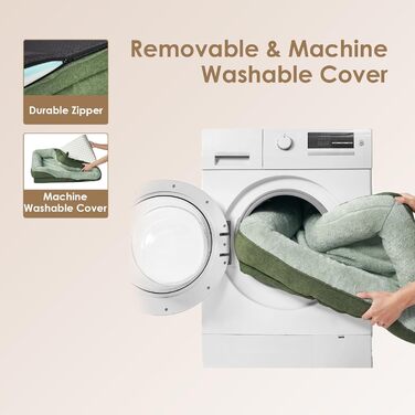 Ортопедичне ліжко для собак середніх порід, 91x68x17.5 см, Memory Foam, водонепроникне, з 4 бортиками, антиковзаюче, зелене