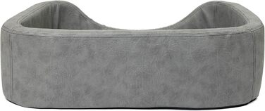 Крісло-лежанка для собак CopcoPet великих порід - овальне, з високими бортиками, миється, сірий колір, 120 x 90 x 10 см