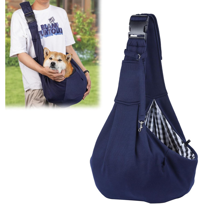 Сумка-переноска для тварин, регульована переноска для собак, реверсивна переноска для маленьких собак до 7 кг, переноска для собак, переноска для собак для прогулянок та активностей на відкритому повітрі (Темно-синій)