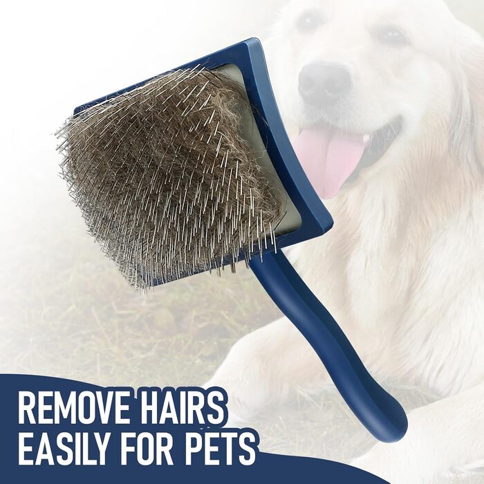 Щітка для вичісування довгошерстих собак та котів, велика, золота, для щоденного догляду за шерстю