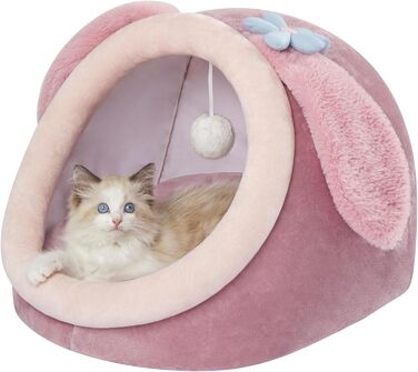 Будиночок для котів Jiupety, котяча лежанка M (38x37x32 см), кошик з нековзким дном і знімною подушкою, синій