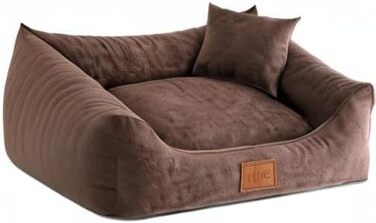 Leo4dog Диван-лежак для собак Sofa Sun, 6 розмірів, 4 кольори, м'яке собаче ліжко, подушка, диван, кошик, XXXL 140x105 см, коричневий