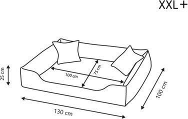 Ортопедичне ліжко для собак Puffi Orto, велике, середнє, маленьке - подушка для собак, килимок для собак з поліестеру - вологостійке, зносостійке, знеболююче (XXL+|130x100см, Чорний)