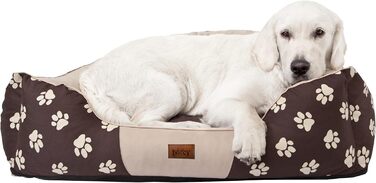 Ліжко для собак Hobbydog KRLCZK2, собаче ліжко-софа, кошик для собак, 84 x 65 см, Krone (Бежевий, XL, 1 шт.)