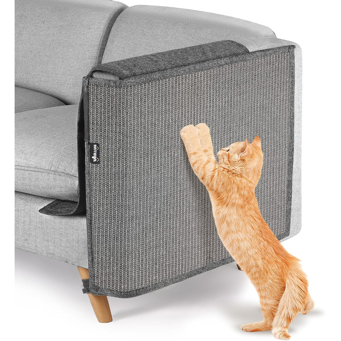 Захист дивану від кігтів котів NATUYA: меблевий захист, легко знімається, сірий, для дому