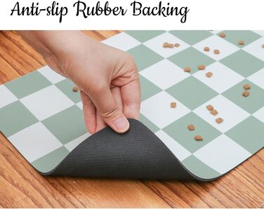 Килимок для годування собак Ralxion з водопоглинаючого матеріалу, в стилі ретро, шахова клітинка, бежевий/хакі, для собак, котів, цуценят, аксесуари для тварин, 30,5 x