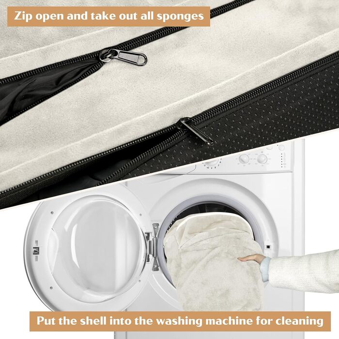 Ортопедичне собаче ліжко Comfort Expression для великих собак: водонепроникне, знімний чохол, зручне та довговічне, бежеве (53x42x9.5 см)