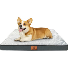 Ортопедичне ліжко для собак великих порід, м'яке, дихаюче, знімний чохол, антиковзаюче дно, сіре, 76x50x8 см