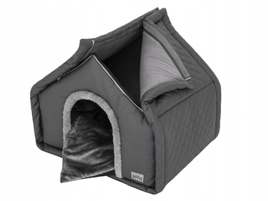 Маленька будка для собак або котів, лежак з дахом та матрацом, 42x32 см