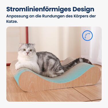 Heikoeco Когтеточка для котів XXL, картон, 60x42x14 см – велика стійка до зносу картонна когтеточка для котів, аксесуар для котів