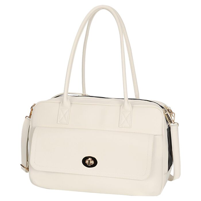 Сумка-переноска для тварин Modische: стильна сумка-переноска для собак та котів, білий/оптичний сад, схвалена TSA