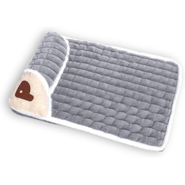 Ортопедична подушка для собак, малого та середнього розміру - миється, з неслизьким покриттям та високим бортиком - знімний чохол (сірий, S: 50×35 см)