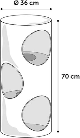 Драбина для котів Flamingo Greta M – 70 см, діаметр 36 см, сизаль та плюш, 3 яруси