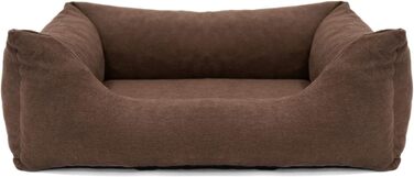 Ортопедичне ліжко для собак Emma | Ліжко-кошик для маленьких та середніх собак (Колір: коричневий, 105x75 см)