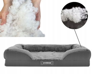 Ортопедичне ліжко для собак Lovedog, блакитне, 90 см x 60 см