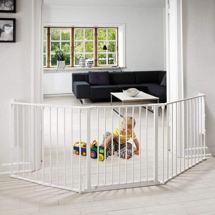 BabyDan Flex XXL, захисне ворота для каміну та сходів, 90-350 см, чорний колір, виробництво Данія