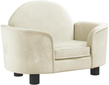 Крісло-ліжко для собак, м'яке ліжко для тварин, лежанка для маленьких собак та котів, оксамит, кремовий колір