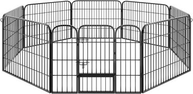 Тектейк вольєр для цуценят, 60 см, 8 грат, чорний - 402502