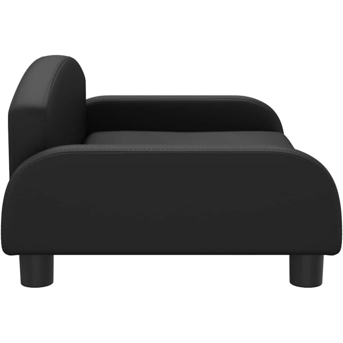 Ляжка для собак, м'яка подушка для собак, диван-софа для маленьких собак, лежанка для домашніх тварин, котяча лежанка, чорна штучна шкіра, 70 x 45 x 30 см